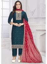 Vichitra  Blue Festival Wear Embroidery Work Readymade Suit